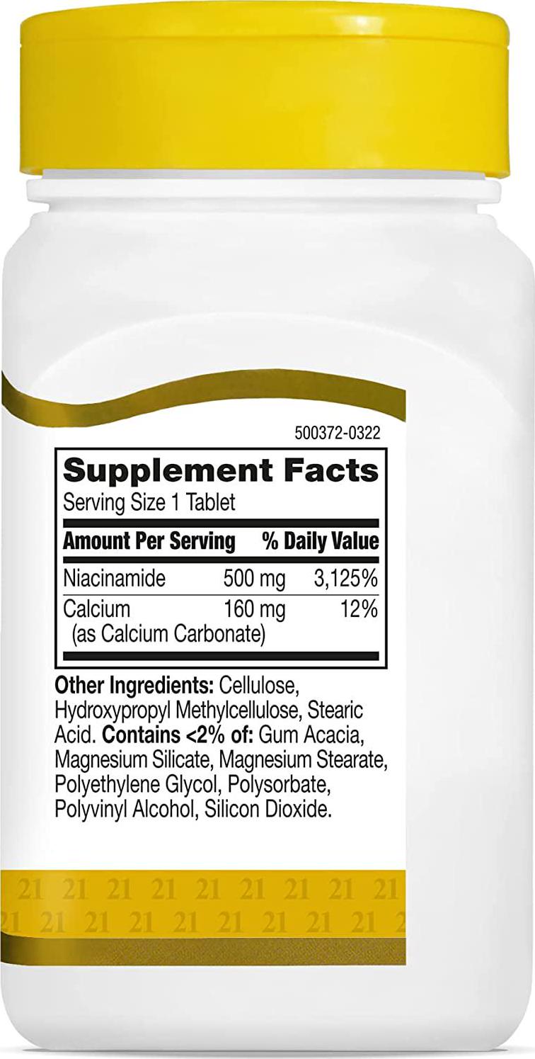 21st Century Niacinamide 500 mg Prolonged Release Tablets, 110 Count