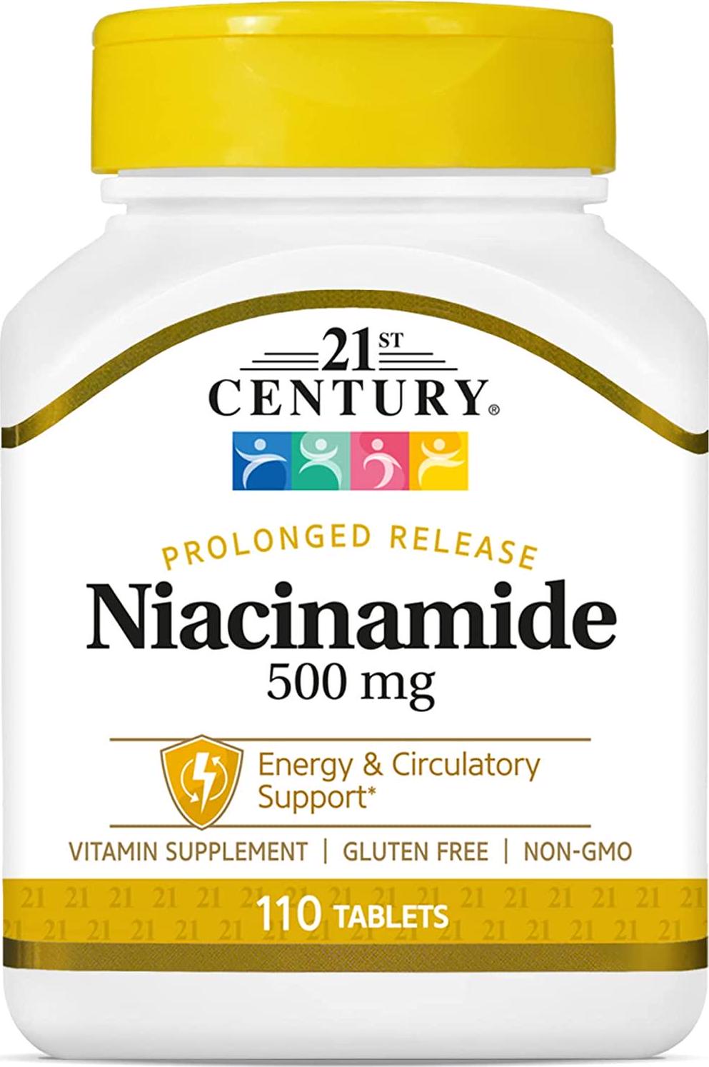 21st Century Niacinamide 500 mg Prolonged Release Tablets, 110 Count