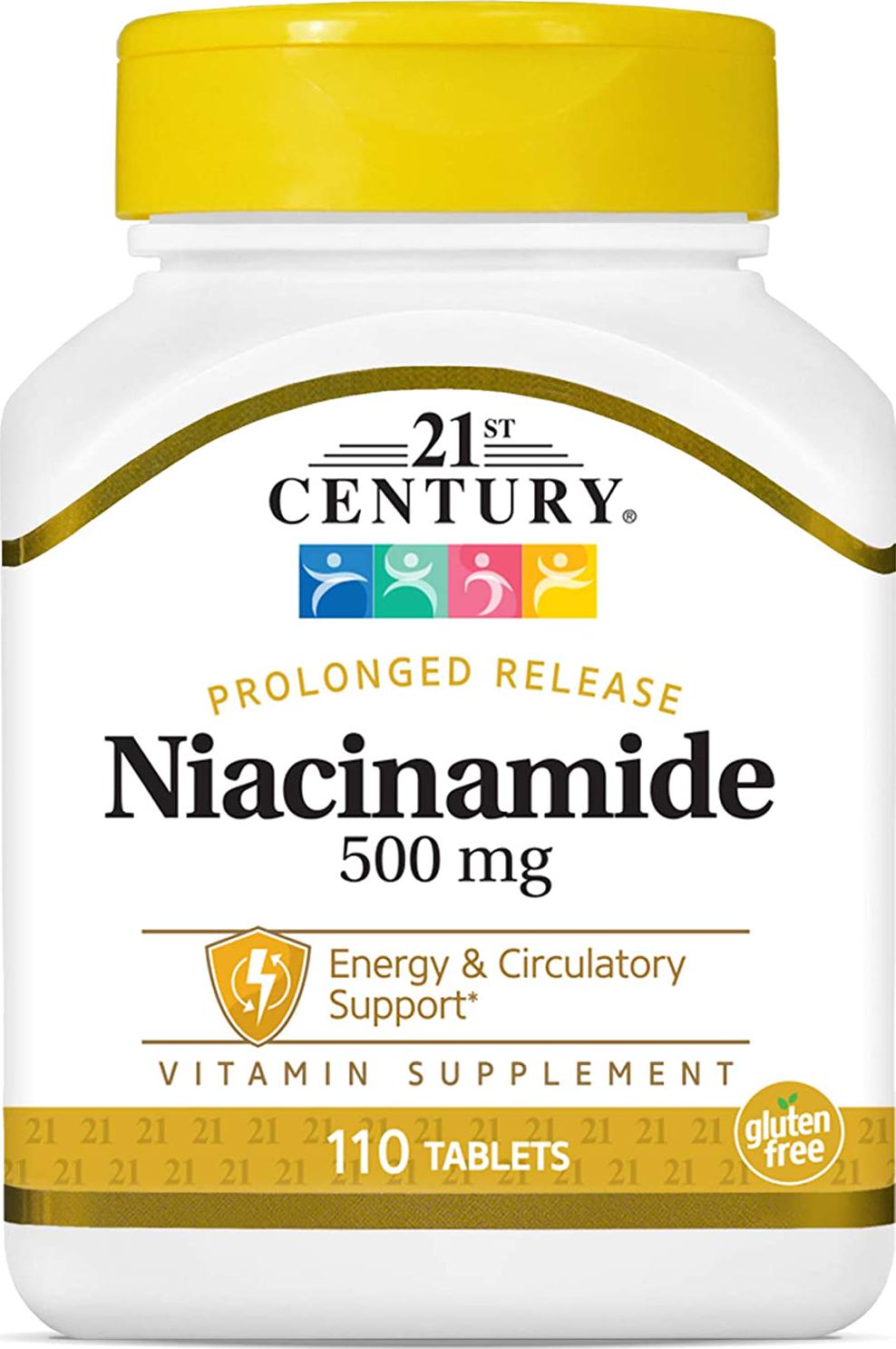 21st Century Niacinamide 500 mg Prolonged Release Tablets, 110 Count