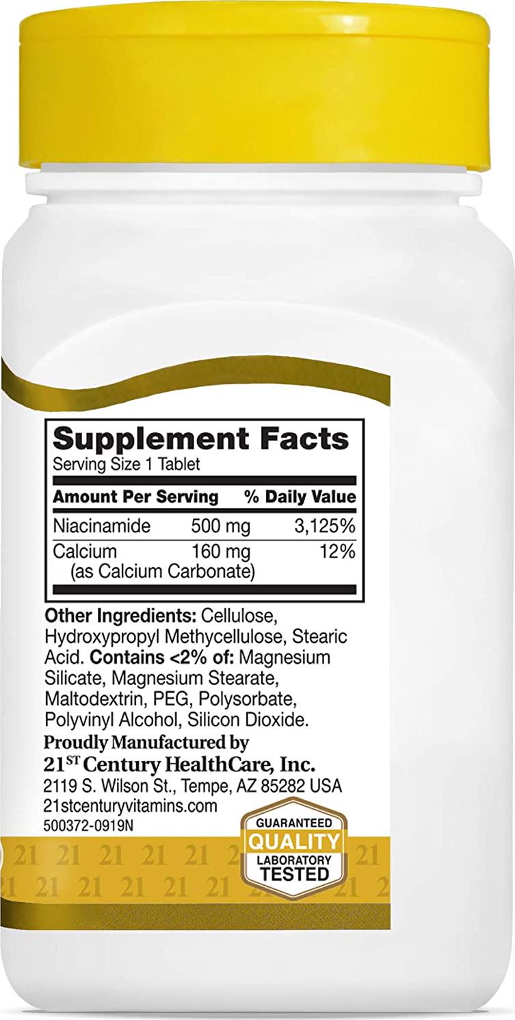 21st Century Niacinamide 500 mg Prolonged Release Tablets, 110 Count