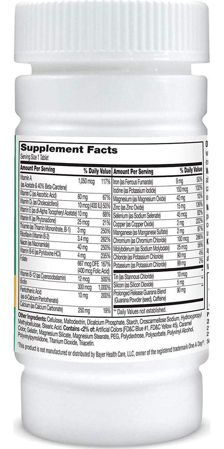 21st Century One Daily Energy Tablets, 75 Count