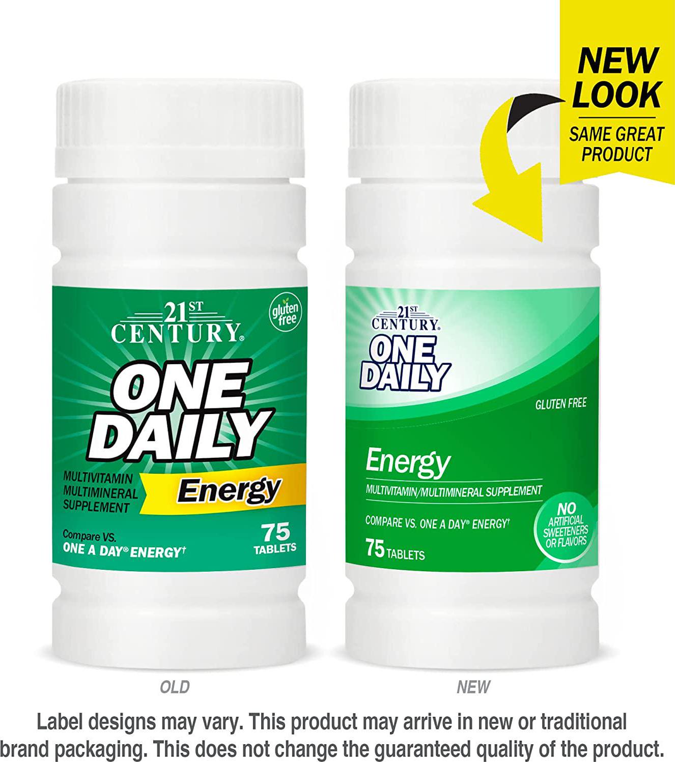 21st Century One Daily Energy Tablets, 75 Count