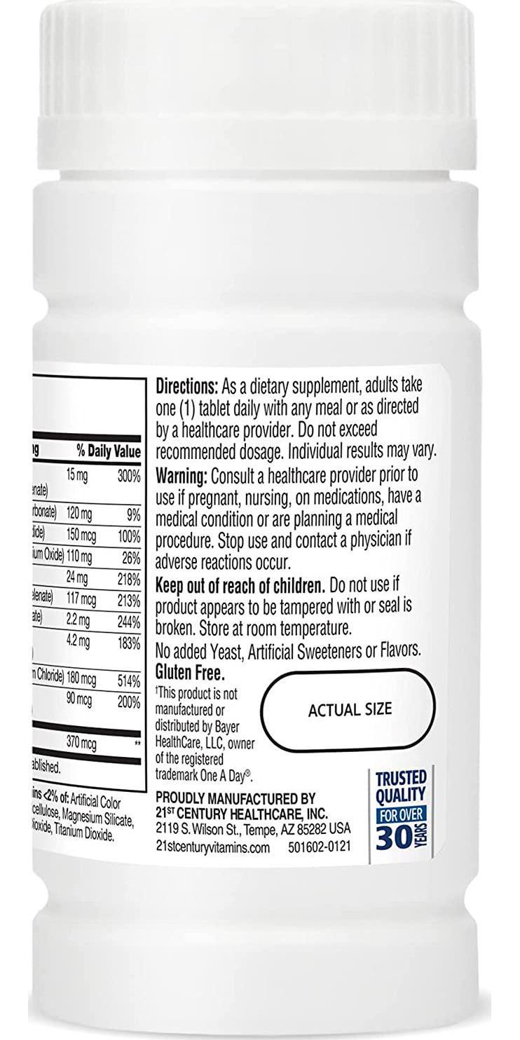 21st Century One Daily Men's 50+ Tablets, 100 Count