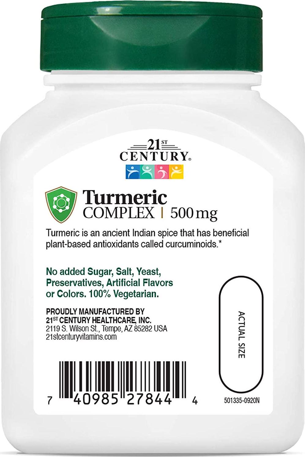 21st Century Turmeric Complex Vegetarian Capsules, 60 Count