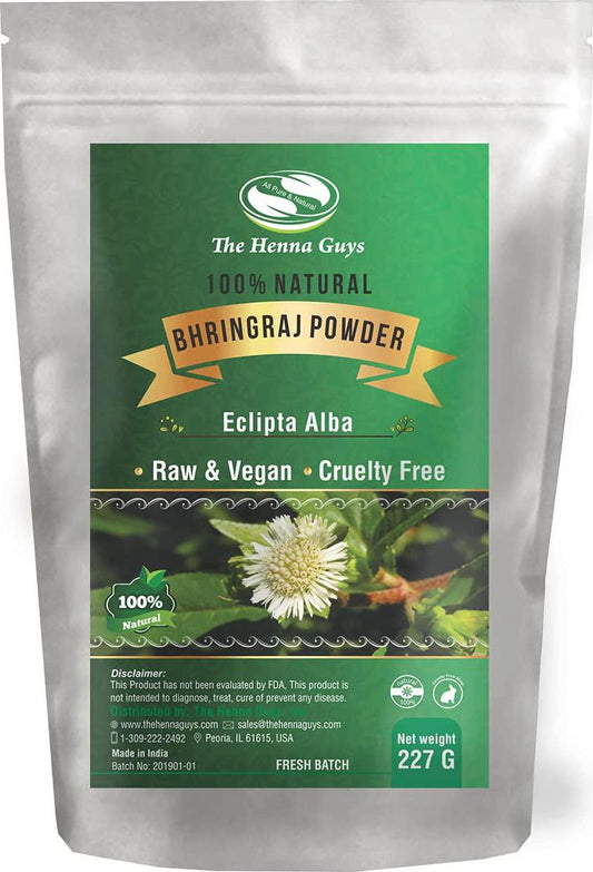 227 Grams / 0.5 LB / 08 Oz Bhringraj Powder/Eclipta Alba, 100% Pure and natural. Food grade hair conditioning and supplements.