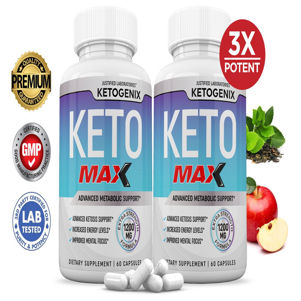 Ketogenix Max 1200Mg Keto Pills Ketogenics Supplement Includes Gobhb Exogenous Ketones Apple Cider Vinegar Macadamia Nut Oil and Green Tea Advanced Ketosis Support for Men Women 120 Capsules 2 Bottle