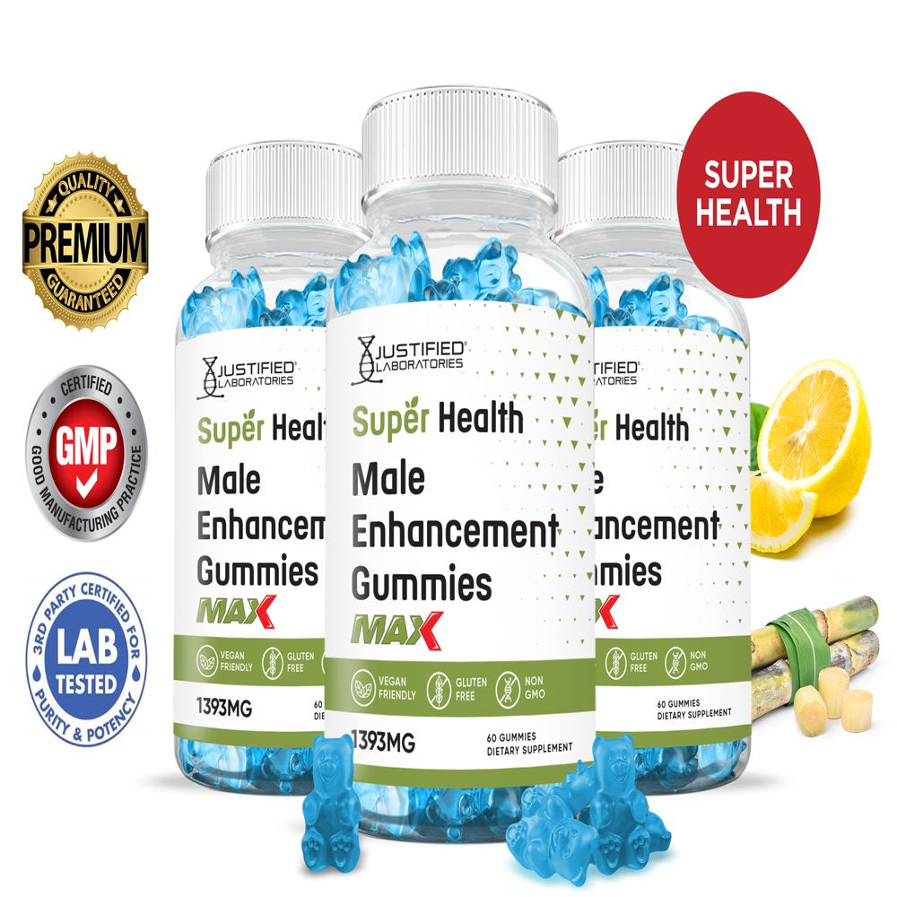(3 Pack) Super Health Male Enhancement Max Gummies 1393MG 180 Gummys - Nutricity.com.au