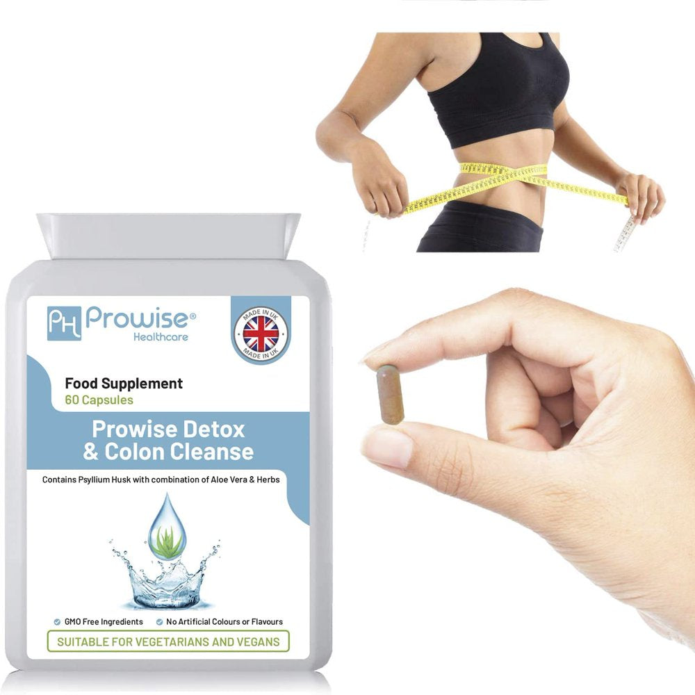 Detox Colon Cleanse 60 Vegan and Vegetarian Capsules I 12 Naturally Source Herbal Ingredients Including Psyllium Husk, Aloe Vera, Nettle Extract and Much More I Made in UK by Prowise Healthcare