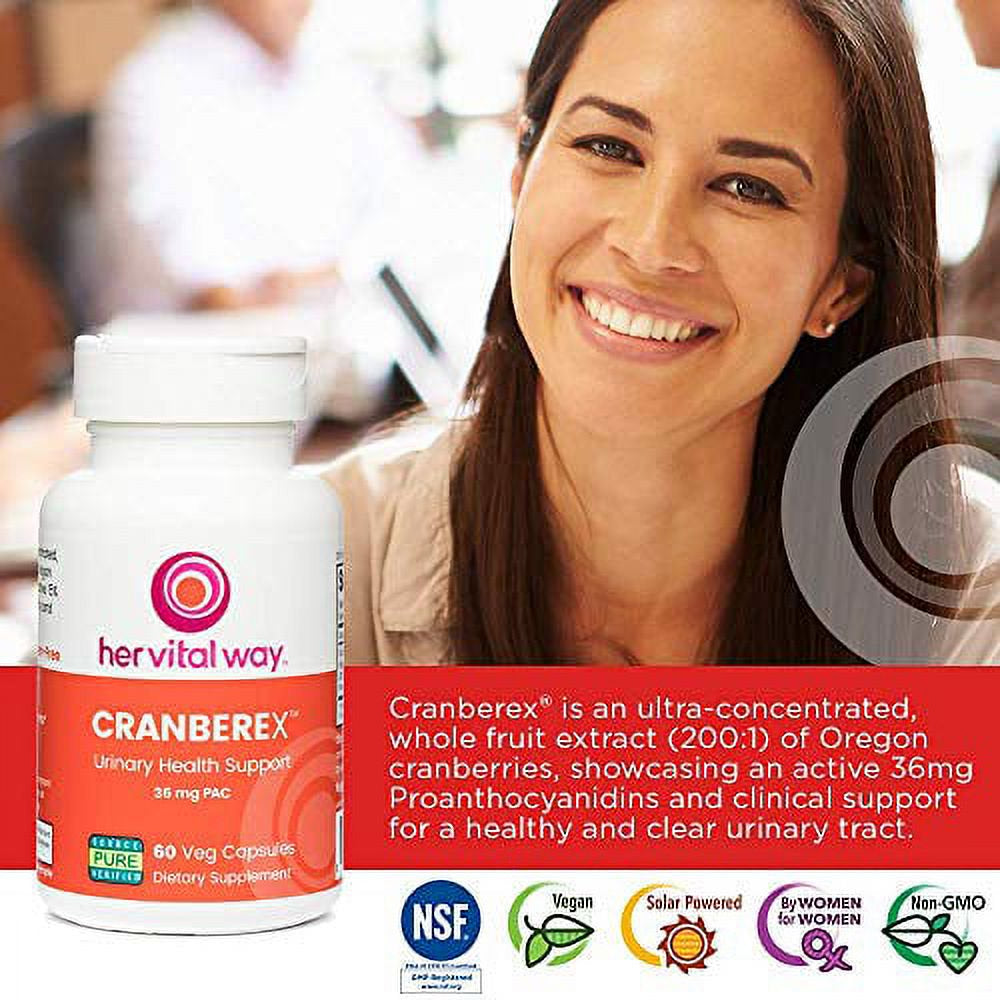 Cranberex Cranberry 36Mg PAC Supplement Pills | Cranberry Extract Capsules for Urinary Tract Health and Kidney Care