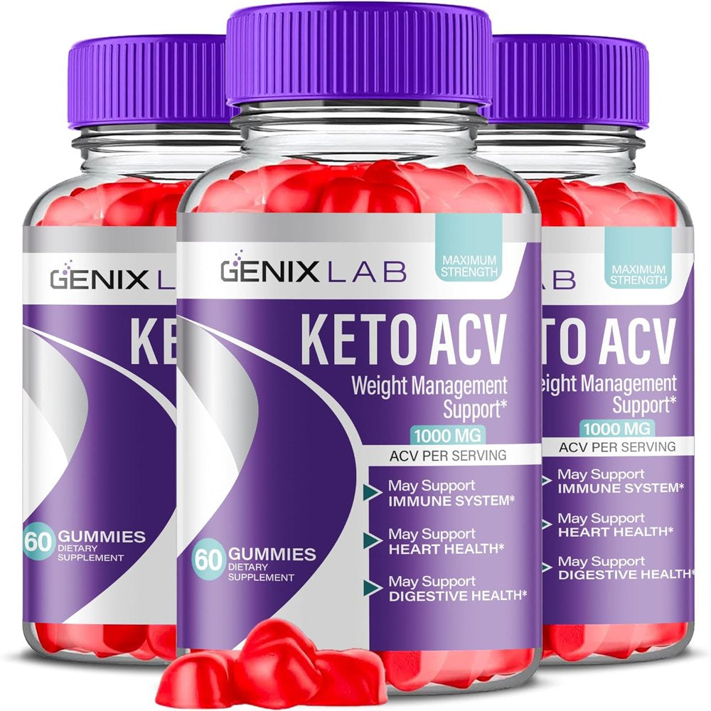 (3 Pack) Genix Lab Keto ACV Gummies - Apple Cider Vinegar Supplement for Weight Loss - Energy & Focus Boosting Dietary Supplements for Weight Management & Metabolism - Fat Burn - 180 Gummies - Nutricity.com.au
