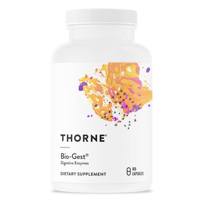 Thorne Advanced Digestive Enzymes (Formerly Bio-Gest), Blend of Digestive Enzymes to Aid Digestion, Gut Health Support with Pepsin, Ox Bile, Pancreatin, 180 Capsules, 90 Servings