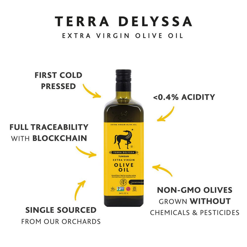 Terra Delyssa Extra Virgin Olive Oil, 34 Fl Oz Glass
