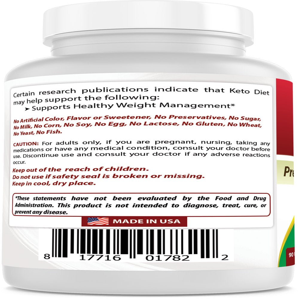 3 Pack Best Naturals Keto Diet Pills 2000 Mg 90 Vegetarian Capsules | Exogenous Ketones BHB Supplement