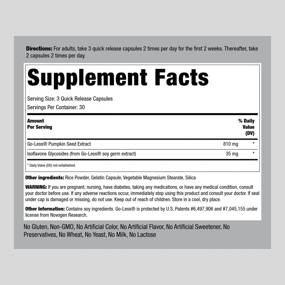 Bladder Control Pills | 90 Capsules | Go Less Formula | by Piping Rock