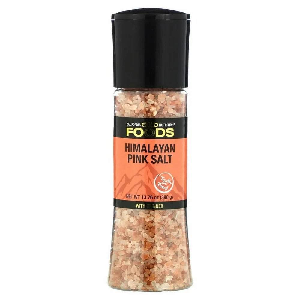California Gold Nutrition, FOODS - Pink Himalayan Salt Grinder, 13.76 Oz (390 G) Pack of 4