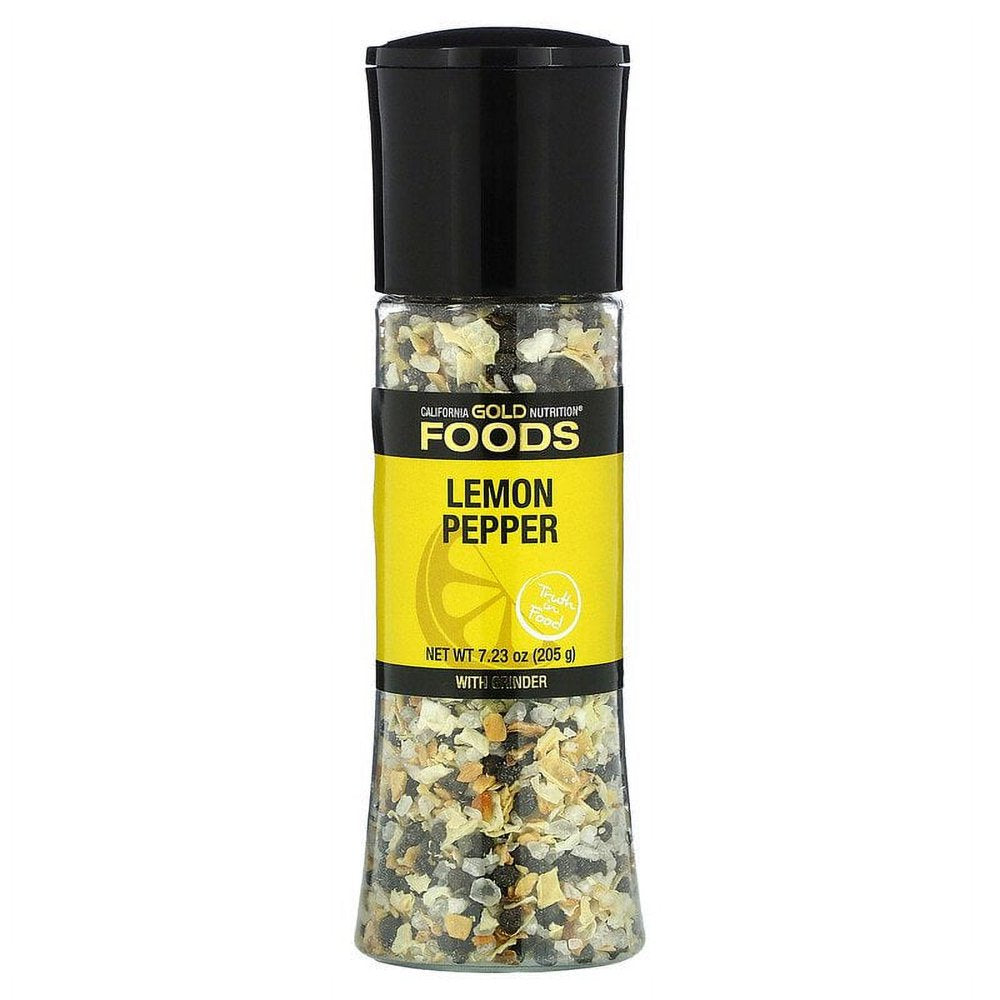 California Gold Nutrition, FOODS - Lemon & Pepper Salt Grinder, 7.23 Oz Pack of 4