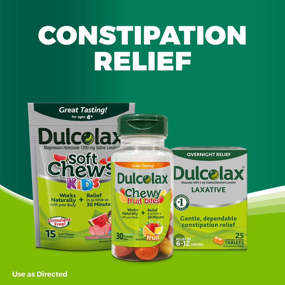 Dulcolax Stimulant Laxative Tablets, Overnight Relief (25Ct)