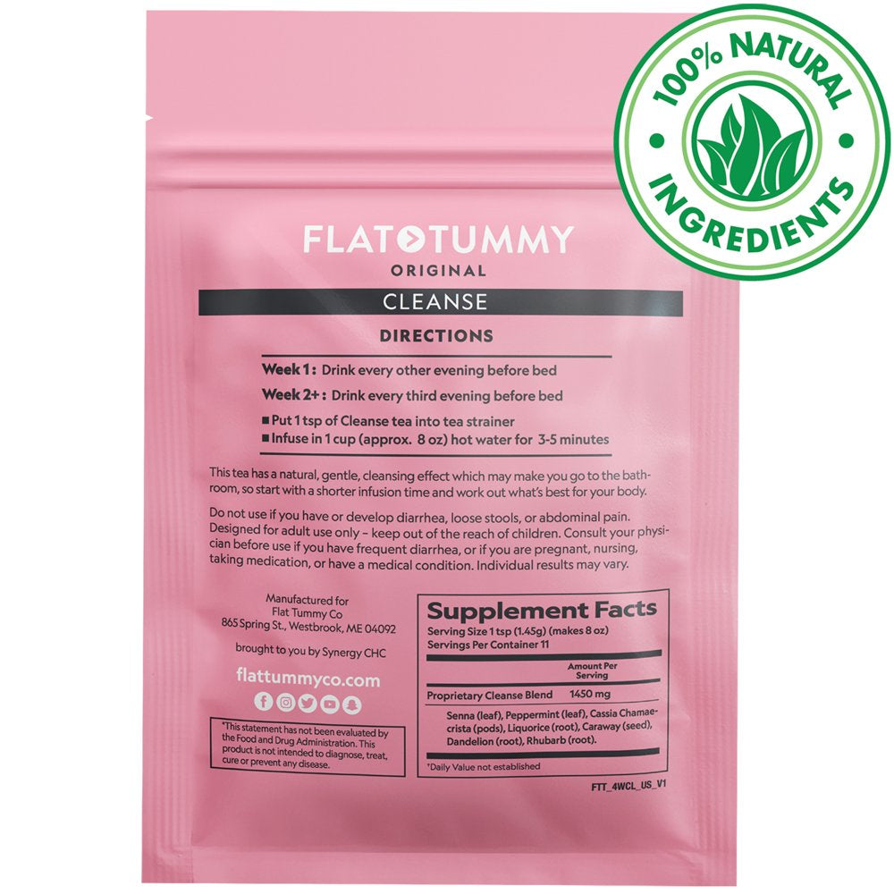 Flat Tummy Tea All-Natural Detox Tea, (4 Week Cleanse)