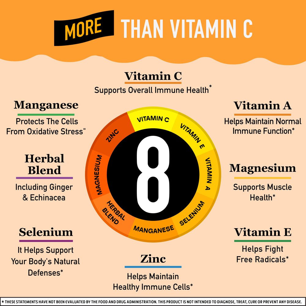 Airborne Zesty Orange Effervescent Tablets, 20 Count - 1000Mg of Vitamin C, Immune Support Supplement