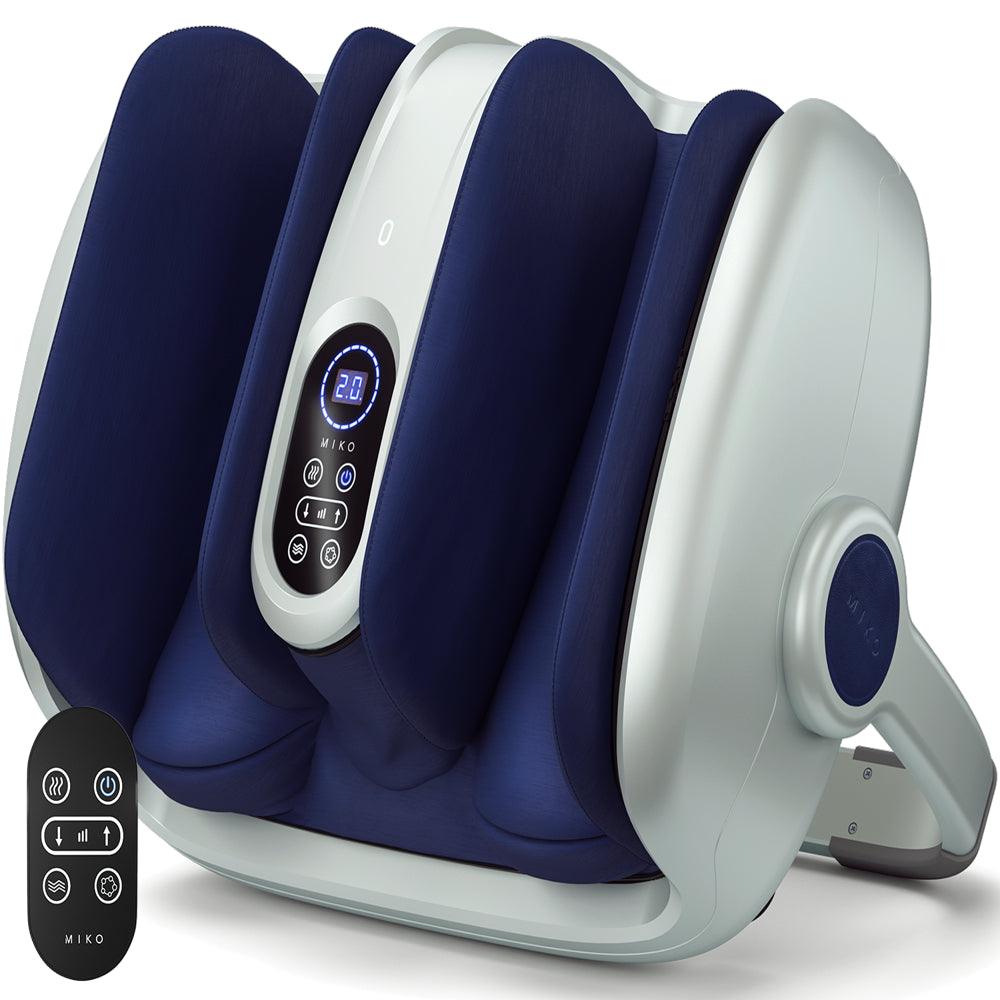 Miko Foot Massager Shiatsu Machine with Pressure Settings, Deep Kneading, Vibration, Heat and Wireless Remote, Fits up to Size 15