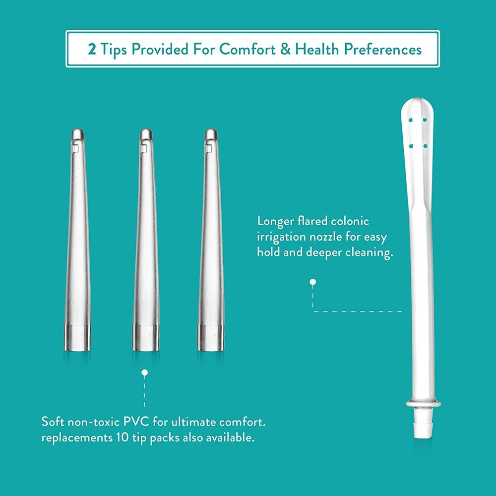 Aussie Health Co Non-Toxic Silicone Enema Bag Kit - 2 Quart Capacity for Water & Coffee Colon Cleansing - BPA & Phthalates Free - 6.5 Foot Hose, 3 Tips, Strong Clamp, Bonus Nozzle & Instruction Guide