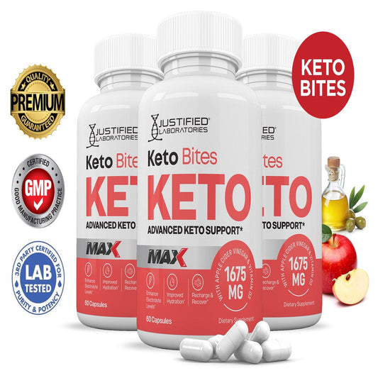 (3 Pack) Keto Bites ACV MAX Pills 1675Mg Alternative to Gummies Dietary Supplement 180 Capsules - Nutricity.com.au