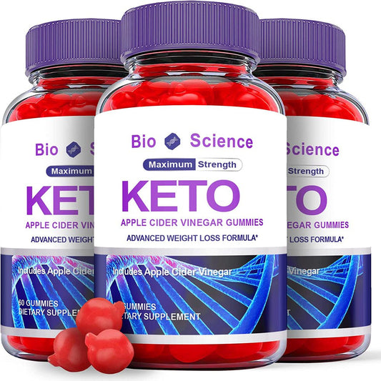 (3 Pack) Bioscience Keto ACV Gummies - Energy & Focus Boosting Dietary Supplements for Weight Management & Metabolism - Fat Burn - 180 Gummies - Nutricity.com.au