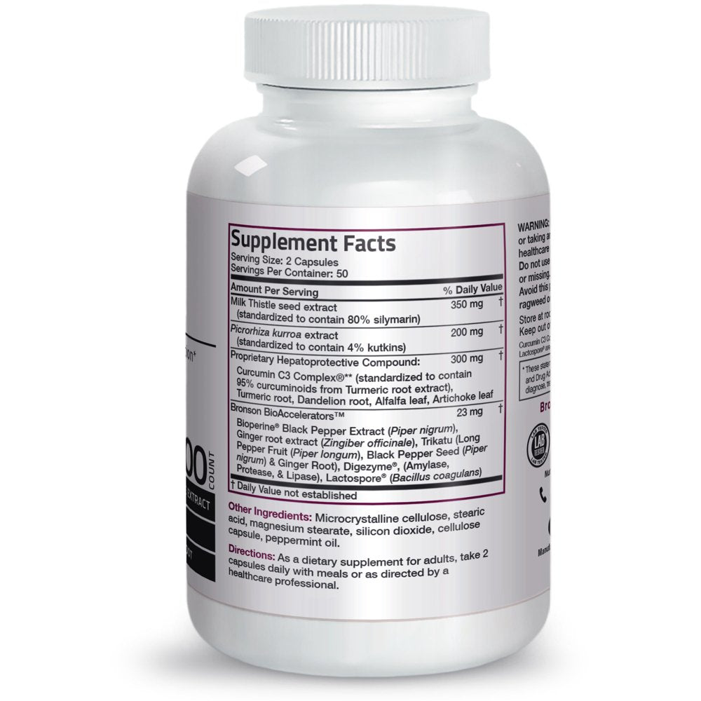 Bronson Liver Detox Supplement, 100 Capsules