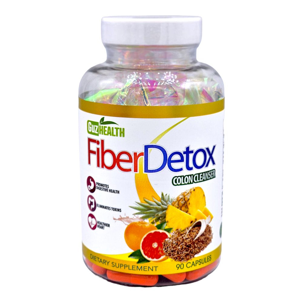 Colon Cleanser Fiber Detox Eliminate Toxins, Constipation Relief, Improve Digestion 90 Capsules - 30 Day Supply