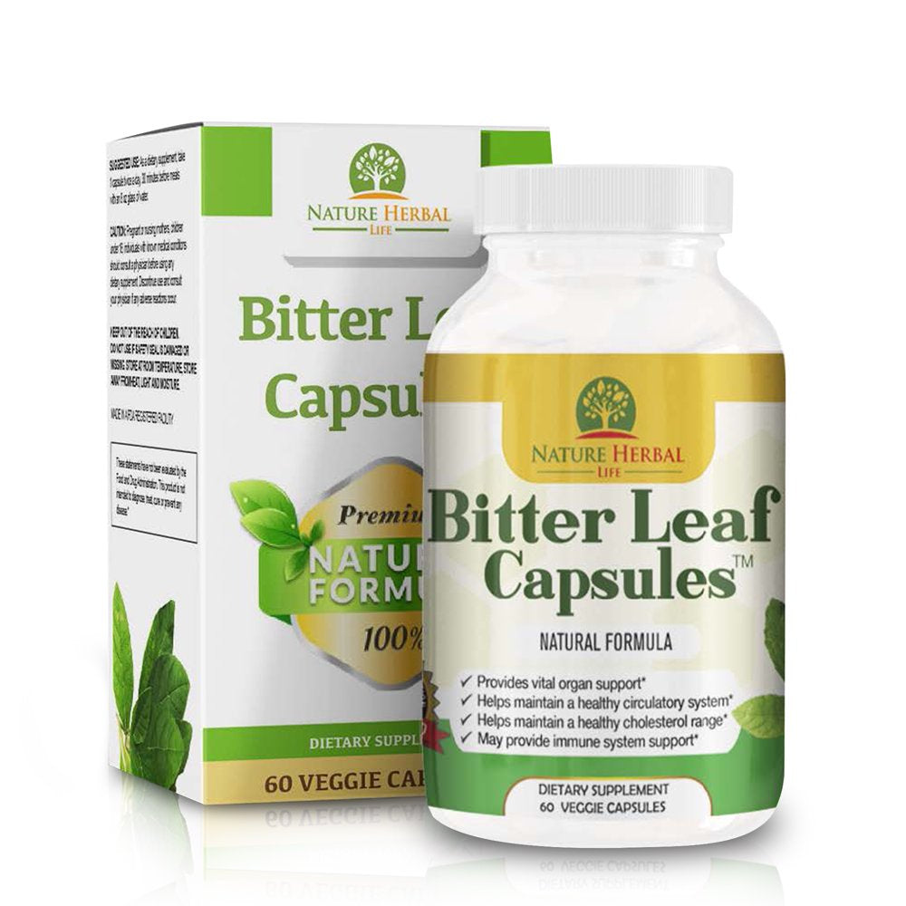 Bitter Leaf Capsule Antioxidant. Immune Booster. Vitamin C. Blood Sugar & Heart Health Support Supplement.