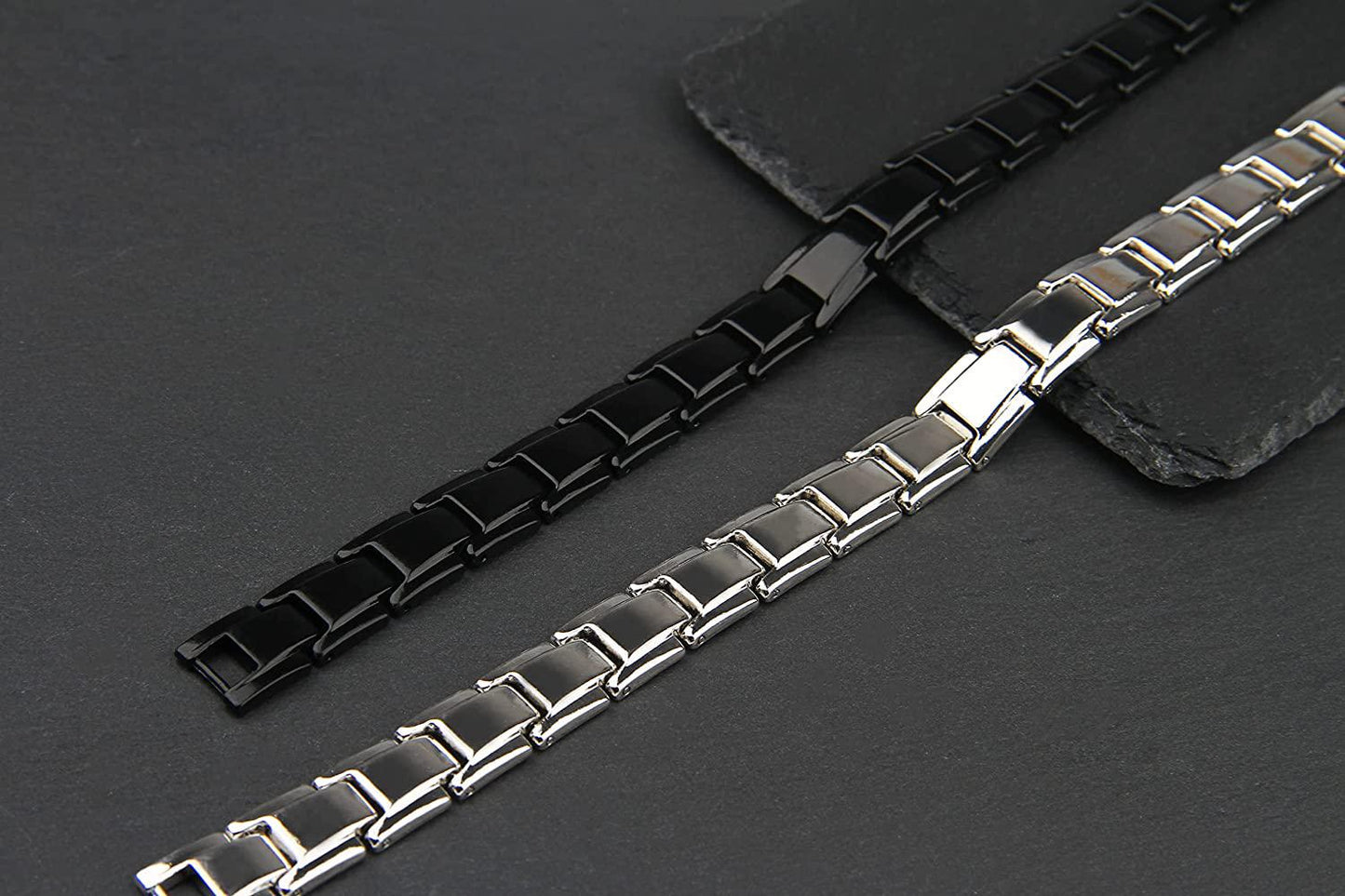 2Pcs Magnetic Lymph Detox Bracelet, Anti-Swelling Germanium Lymph Detox Magnetic Bracelets for Women Men Hematite Therapy Lymph Drainage Energy Stress Relief Healing Bracelets Improve Sleep