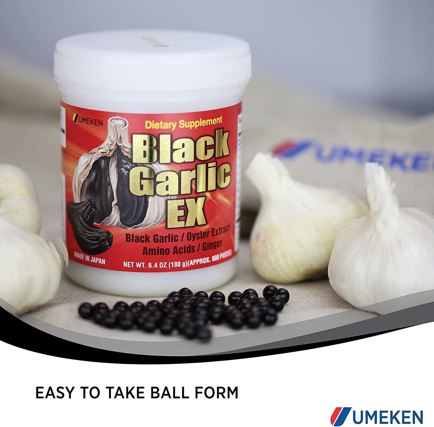 2X Umeken Black Garlic EX - Fermented Black Concentrated Garlic Extract Rich in Vitamin B1, Allicin, Amino Acids. About 6 Month Supply. Made in Japan.