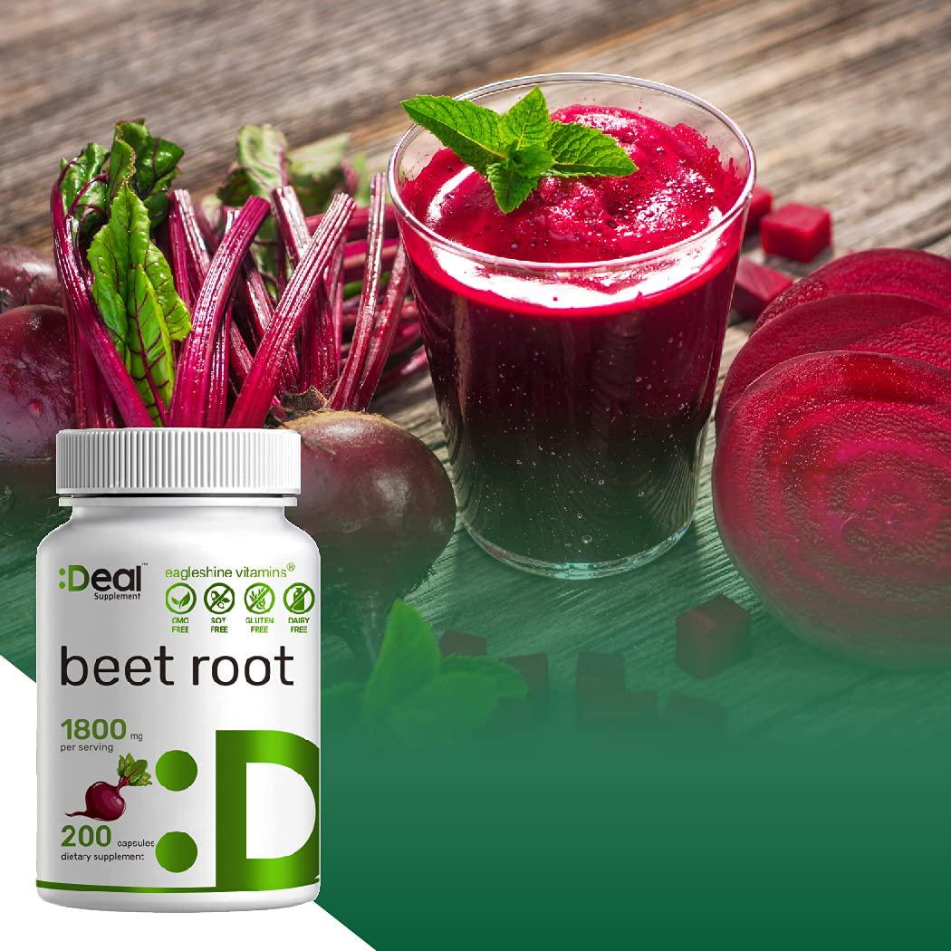 2 Pack Beet Root Capsules 1000mg, 200 Counts, 3 Months Supply, Beet Root Powder Capsules, Supports Blood Pressure, Healthy Performance and Immune System - Ultra Nitric Oxide Booster