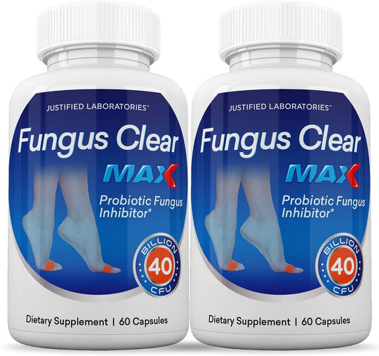 (2 Pack) Fungus Clear Max Pills 40 Billion CFU Probiotic Supports Strong Healthy Natural Clear Nails Plus 120 Capsules - Nutricity.com.au