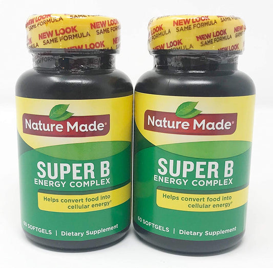 (2 Pack) - Nature Made Super B Energy Complex, 60 Softgels each. - Nutricity.com.au