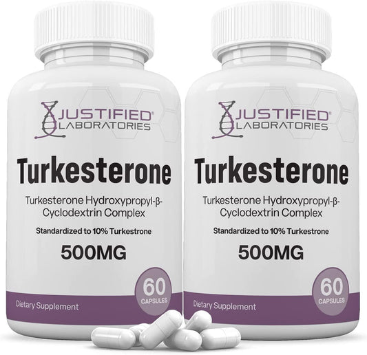 (2 Pack) Turkesterone 500mg 10% Standardized Naturally Increase Stamina Endurance Strength 120 Capsules - Nutricity.com.au