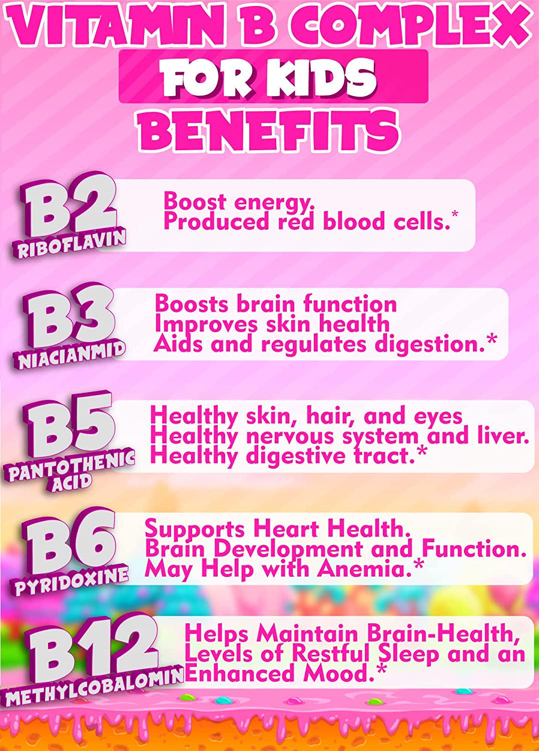 2-Pack Vitamin B-Complex for Kids Liquid Sublingual Vegan Drops - Premium Supplement Vitamins B b12 b6 b5 b3 and b2 - Fast Absorption Natural Energy Boost, Immune System and Mental Focus Support