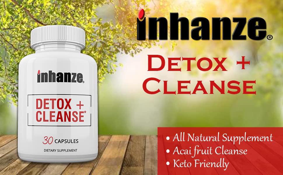 2-Pack inhanze Detox Cleanse, Colon Cleanser, Flush Waste and Toxins, 7 to 15-Day Fruit Veggie Cleanse, Acai Berry, Ginger, Aloe, Papaya and Psyllium.