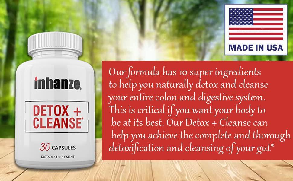 2-Pack inhanze Detox Cleanse, Colon Cleanser, Flush Waste and Toxins, 7 to 15-Day Fruit Veggie Cleanse, Acai Berry, Ginger, Aloe, Papaya and Psyllium.