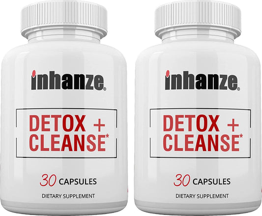 2-Pack inhanze Detox Cleanse, Colon Cleanser, Flush Waste and Toxins, 7 to 15-Day Fruit Veggie Cleanse, Acai Berry, Ginger, Aloe, Papaya and Psyllium.