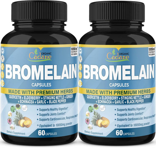 2 Packs of Bromelain Capsules 10050mg, 120caps