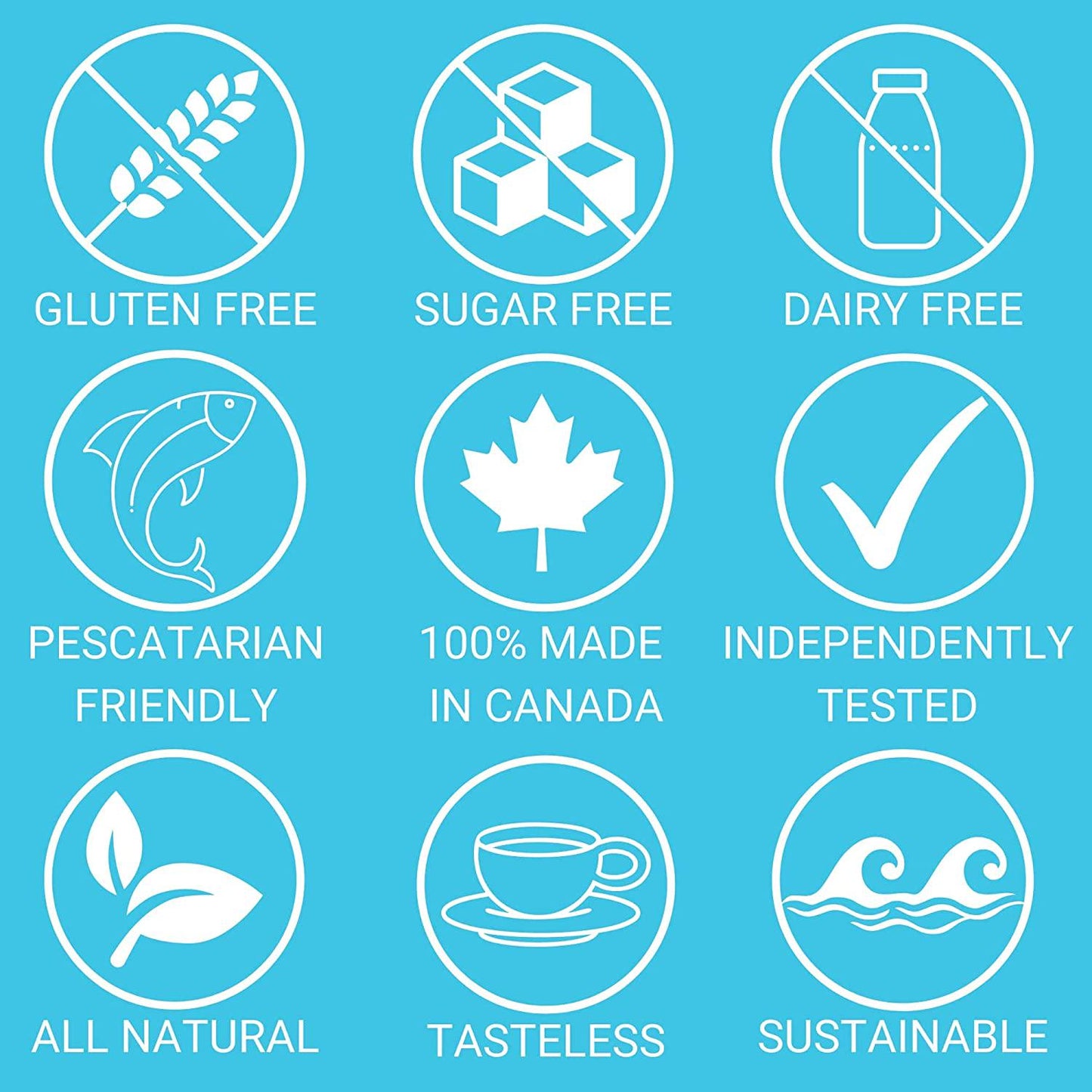 2 Tubs DeepMarine Collagen 100% Canadian Made Collagen Peptides, Wild-Caught Collagen Powder, Hydrolyzed Marine Collagen - 60 Day Supply - Gluten-Free, Tasteless, Odourless, Keto and Paleo Friendly