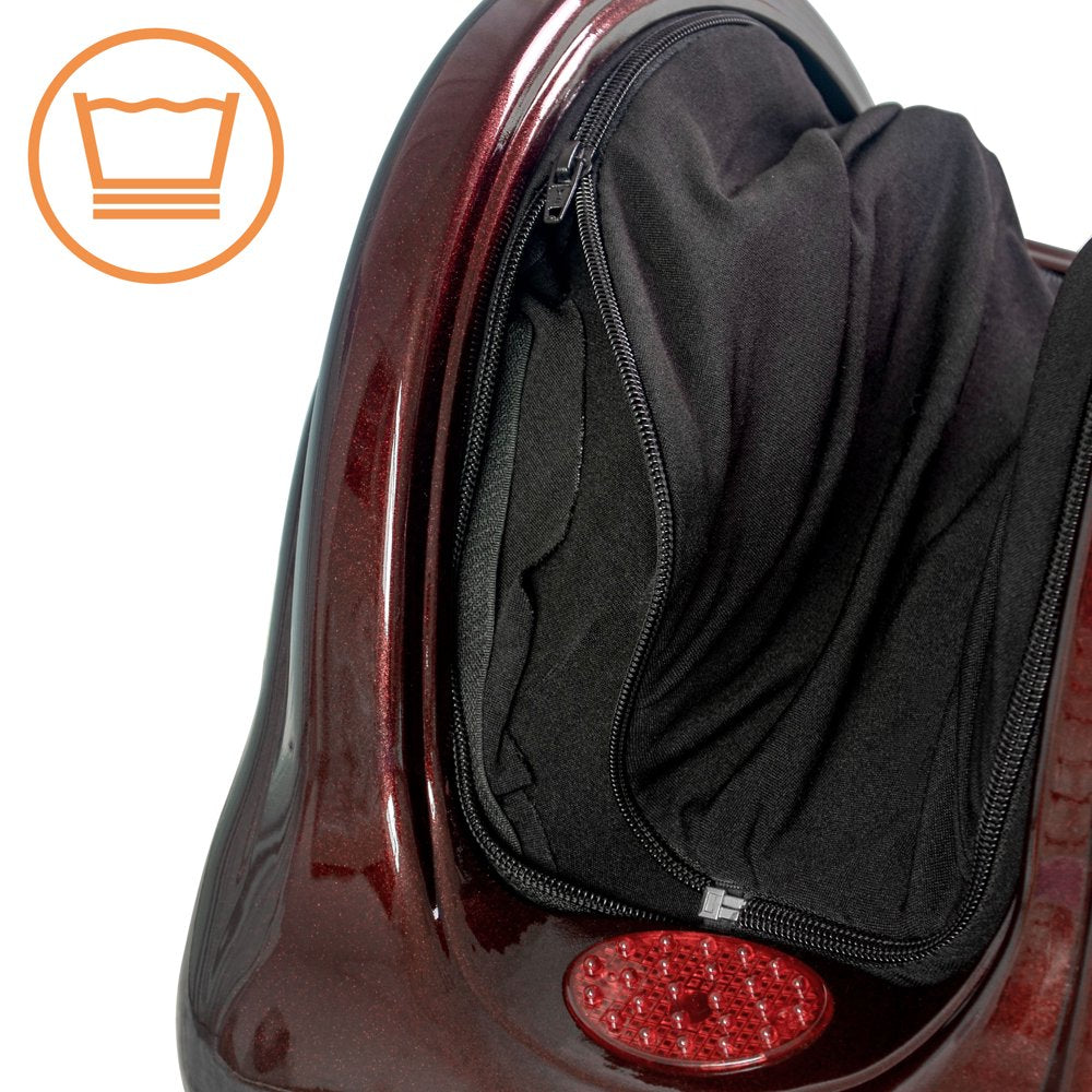 Electric Shiatsu Foot Massager with Remote for Pain Relief, Deep Kneading Rolling Feet and Calf Massager, Leg Circulation Machine for Plantar Fasciitis and Neuropathy, Men Women Gifts, Red