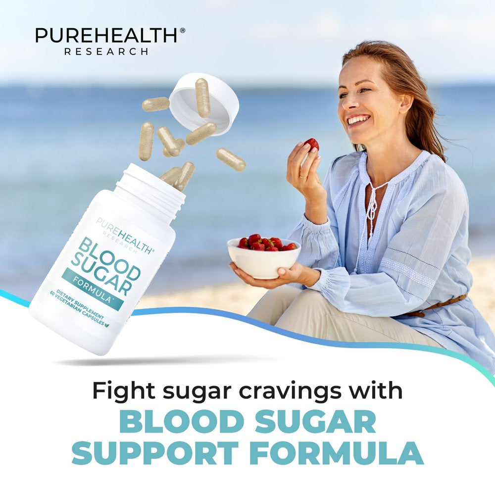 Blood Sugar Formula; Glucose Balance Supplement, Cinnamon Pills with Magnesium, and Berberine for Men & Women, Increase Energy & Focus by Purehealth Research, 6 Bottles
