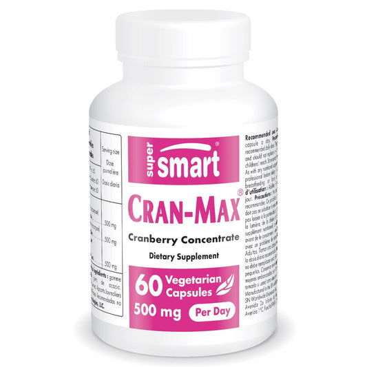 Supersmart - Cran-Max 500 Mg per Day - Cranberry Pills - Support Urinary Tract Health - Women & Men Supplement | Non-Gmo & Gluten Free - 60 Vegetarian Capsules