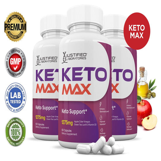 (3 Pack) Keto Max ACV Pills 1275Mg Dietary Supplement 180 Capsules - Nutricity.com.au