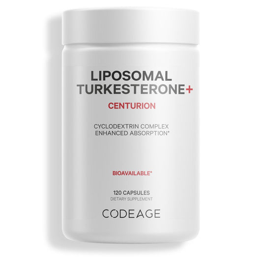 Codeage Liposomal Turkesterone Supplement, Ajuga Turkestanica & Hydroxypropyl-Β-Cyclodextrin, 120 Ct