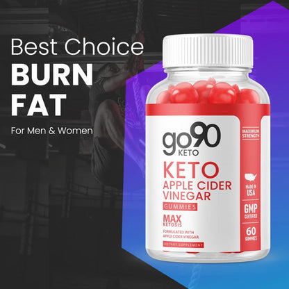 (2 Pack) Go90 Keto ACV Gummies - Supplement for Weight Loss - Energy & Focus Boosting Dietary Supplements for Weight Management & Metabolism - Fat Burn - 120 Gummies