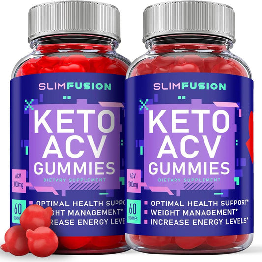 (2 Pack) Slim Fusion Keto ACV Gummies - Apple Cider Vinegar Supplement for Weight Loss - Energy & Focus Boosting Dietary Supplements for Weight Management & Metabolism - Fat Burn - 120 Gummies - Nutricity.com.au