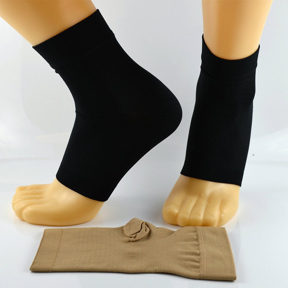 Ankle Compression Sleeve Open Toe Compression Socks for Swelling Plantar Fasciitis Sprain Neuropathy Foot Brace Support